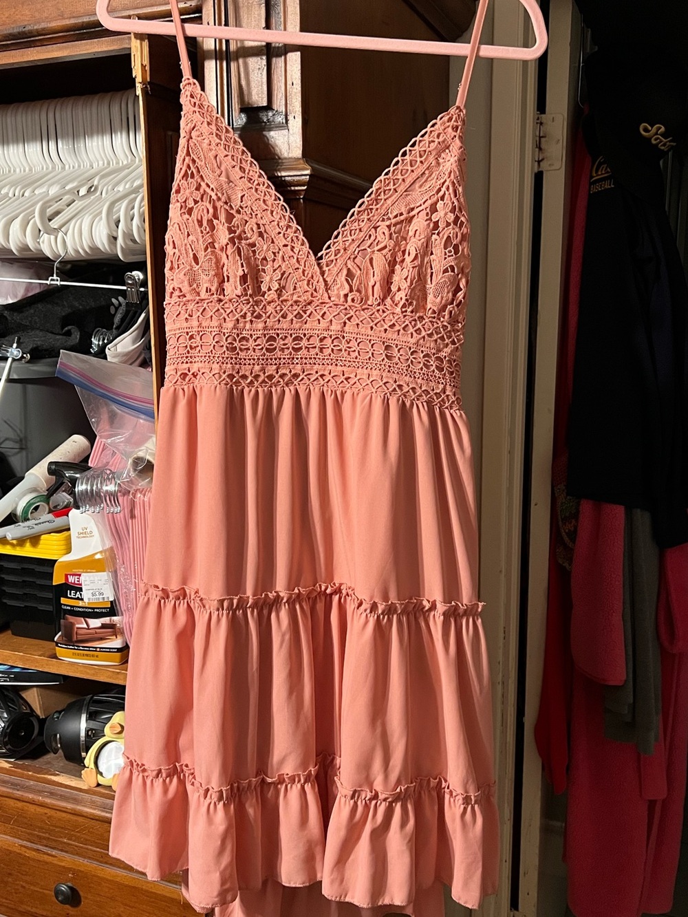 Ecowish Coral Sundress with tie back